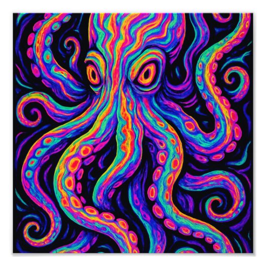 Trippy Vibranus Octopus Fotodruck (Vorne)