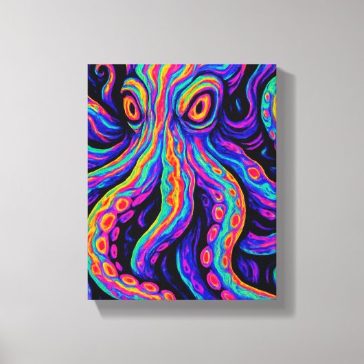 Trippy Vibranus Octopus Leinwanddruck (Vorderseite)