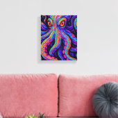 Trippy Vibranus Octopus Leinwanddruck (Insitu (Wohnzimmer))