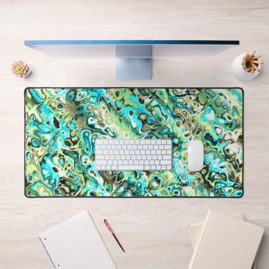 Trippy Vibrany Groovy Boho Hippie Fraktal Marble Schreibtischunterlage (Büro 1)