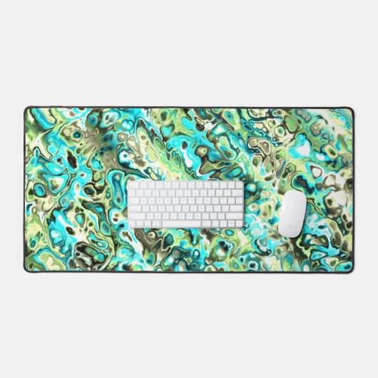 Trippy Vibrany Groovy Boho Hippie Fraktal Marble Schreibtischunterlage (Tastatur & Maus)