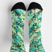 Trippy Vibrany Groovy Boho Hippie Fraktal Marble Socken (Oben)