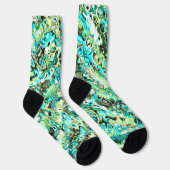 Trippy Vibrany Groovy Boho Hippie Fraktal Marble Socken (Rechts)