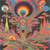 Trippy Vintage 1960s Psychedelic Retro Artwork Aufkleber (Vorderseite)