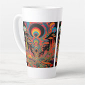 Trippy Vintage 1960s Psychedelic Retro Artwork Milchtasse (Linke Ecke)
