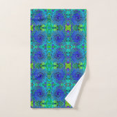 Trippy Violet Blue Abstrakt Retro Liquid Swirl Badhandtuch Set (Handtuch)