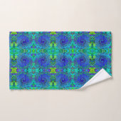 Trippy Violet Blue Abstrakt Retro Liquid Swirl Badhandtuch Set (Handtuch)