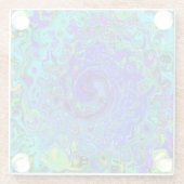 Trippy Violet Blue Abstrakt Retro Liquid Swirl Glasuntersetzer (Rückseite)