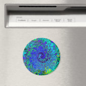 Trippy Violet Blue Abstrakt Retro Liquid Swirl Magnet (In Situ (Geschirrspüler))