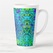 Trippy Violet Blue Abstrakt Retro Liquid Swirl Milchtasse (Rechts)