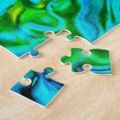 Trippy Violet Blue Abstrakt Retro Liquid Swirl Puzzle (Seite)