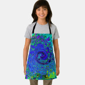 Trippy Violet Blue Abstrakt Retro Liquid Swirl Schürze (Insitu)