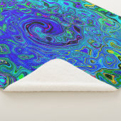 Trippy Violet Blue Abstrakt Retro Liquid Swirl Sherpadecke (3/4)