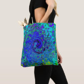 Trippy Violet Blue Abstrakt Retro Liquid Swirl Tasche (Von Nahem)