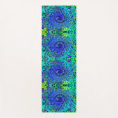 Trippy Violet Blue Abstrakt Retro Liquid Swirl Yogamatte (Vorderseite)