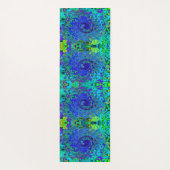 Trippy Violet Blue Abstrakt Retro Liquid Swirl Yogamatte (Rückseite)
