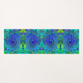 Trippy Violet Blue Abstrakt Retro Liquid Swirl Yogamatte (Vorderseite (Horizontal))