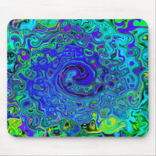 Trippy Violettblaue abstrakte Retro-Liquid-Swirle Mousepad