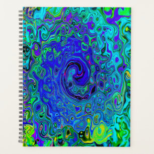 Trippy Violettblaue abstrakte Retro-Liquid-Swirle Planer