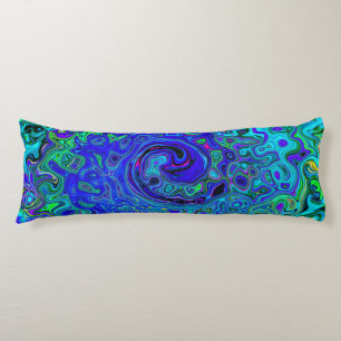 Trippy Violettblaue abstrakte Retro-Liquid-Swirle Seitenschläferkissen