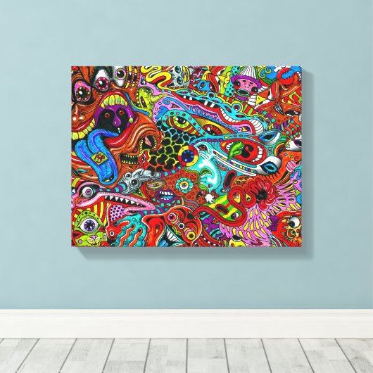 Trippy Wall Art Leinwanddruck (Insitu (Holzboden))
