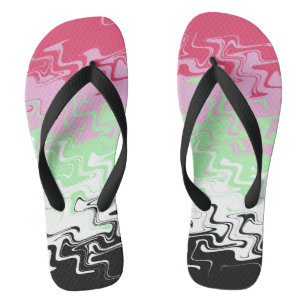 Trippy Wavy Abstract Recipromantische Pride-Flagge Badesandalen