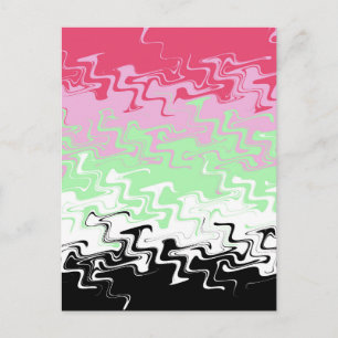 Trippy Wavy Abstract Recipromantische Pride-Flagge Postkarte