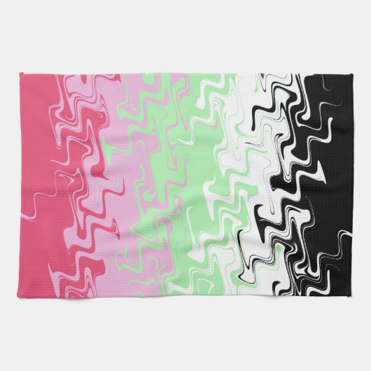 Trippy-Wavy-Abstrakt-Recipromantic-Stolperflagge Geschirrtuch (Horizontal)