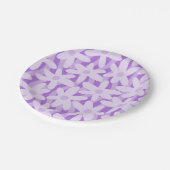 Trippy Wavy Blume Lila Blumenmuster Pappteller (Schrägansicht)