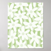 Trippy Wavy Blume Pastell Sage Green Muster Poster (Vorne)