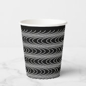 Trippy Wavy Stripes Abstrakt Cool Fun Black Party Pappbecher (Rückseite)