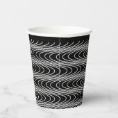 Trippy Wavy Stripes Abstrakt Cool Fun Black Party Pappbecher (Rechts)