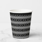 Trippy Wavy Stripes Abstrakt Cool Fun Black Party Pappbecher (Vorderseite)