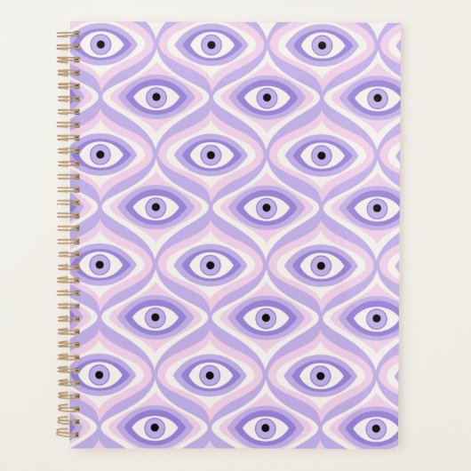 Trippy Weird Eye Pattern - Pastell Lila und rosa Planer (Vorderseite)