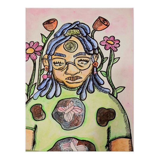 Trippy Whimsical Surreal Poster | Growth (Vorderseite)