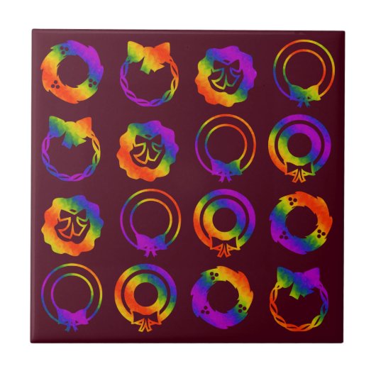Trippy Wreaths Fliese (Vorderseite)