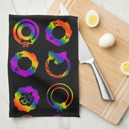 Trippy Wreaths Handtuch (Viertel Falte)