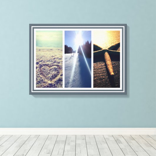 Triptych 3 Foto Leinwand Wandvorlage (Insitu (Holzboden))