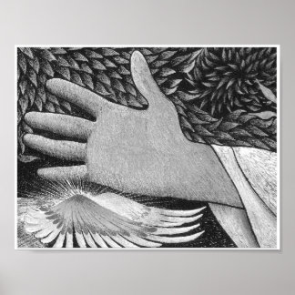 Triptych Begrüßung Christ 8.5X11 B/W Poster