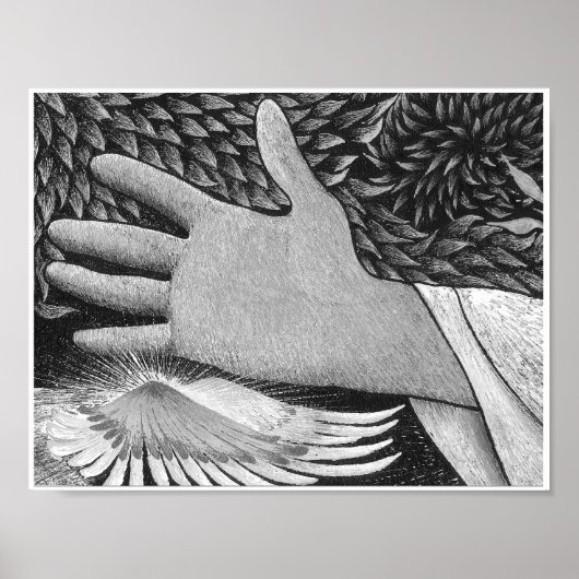 Triptych Begrüßung Christ 8.5X11 B/W Poster (Vorne)