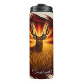 Triptych Deer American Flag Farm Thermosbecher (Vorderseite)