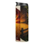 Triptych Deer American Flag Farm Thermosbecher (Nach rechts gedreht)