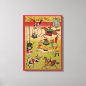 Triptych Print zeigt Circus bei Yasukuni Jinja Leinwanddruck (Vorderseite)