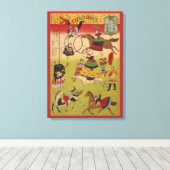 Triptych Print zeigt Circus bei Yasukuni Jinja Leinwanddruck (Insitu (Holzboden))