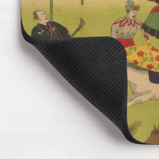 Triptych Print zeigt Circus bei Yasukuni Jinja Mousepad (Ecke)