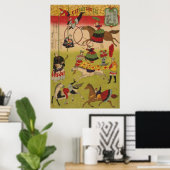 Triptych Print zeigt Circus bei Yasukuni Jinja Poster (Heimbüro)