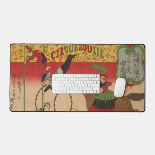 Triptych Print zeigt Circus bei Yasukuni Jinja Schreibtischunterlage (Tastatur & Maus)