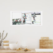 Triptych Triathlon - Linie Poster (Küche)