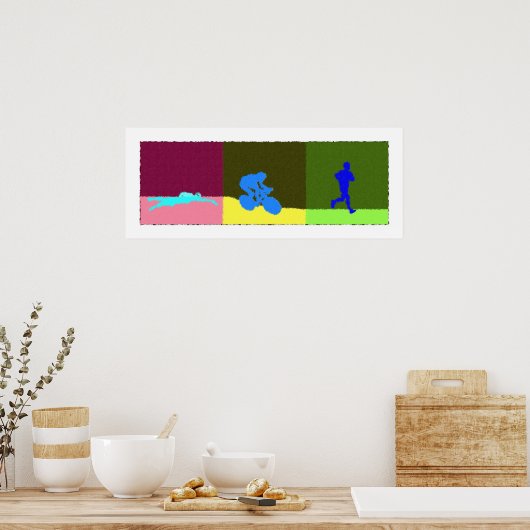 Triptych Triathlon - Malerei Poster (Küche)