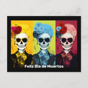 Triptych von Dia de Muertos Calavera Catrina Postkarte